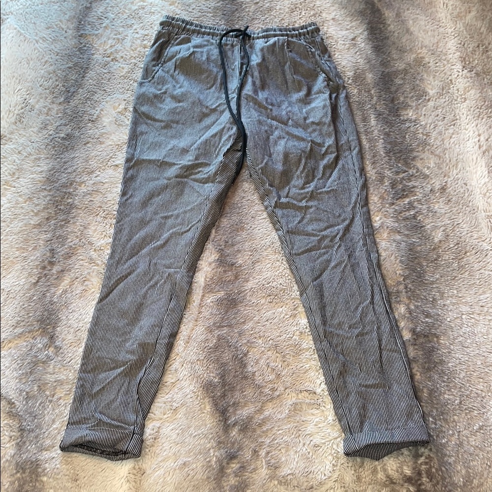 Women’s Black & White Striped Jogger Pants
